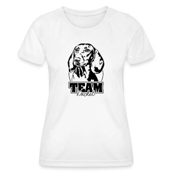 TEAM Dackel Hund Hunde Wilsigns - Frauen Funktions-T-Shirt - Weiß - Vorne - AI Model Female 172 dark (172cm)