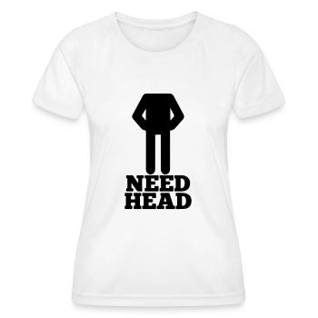need head - Women's Functional T-Shirt - white - Front - AI Model Female 172 dark (172cm)