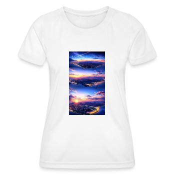 Landschaft mit 4 Bereichen, Generative KI - Frauen Funktions-T-Shirt - Weiß - Vorne - AI Model Female 172 dark (172cm)