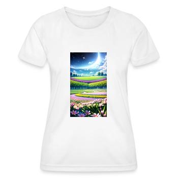 Landschaft mit 4 Bereichen, Generative KI - Frauen Funktions-T-Shirt - Weiß - Vorne - AI Model Female 172 dark (172cm)