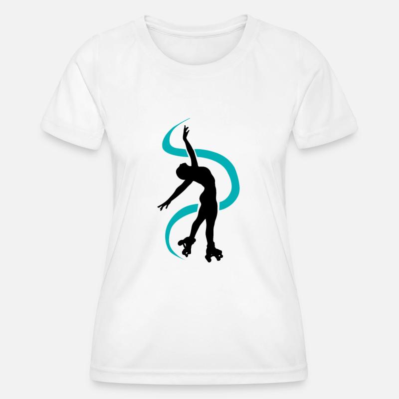 Silhouette Quad Skater Dancing - Women's Functional T-Shirt - white