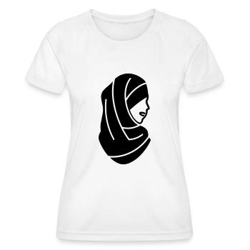hijab foulard femme musulmane - T-shirt sport Femme - blanc - Devant - AI Model Female 172 dark (172cm)