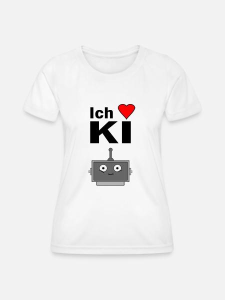 Ich liebe KI - Frauen Funktions-T-Shirt - Weiß