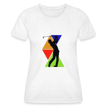 GolfSpieler - Frauen Funktions-T-Shirt - Weiß - Vorne - AI Model Female 172 dark (172cm)