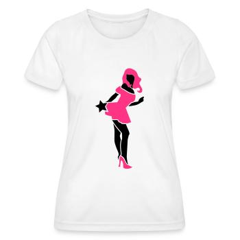 SEXY lady bending over with hot pink high heels - Women's Functional T-Shirt - white - Front - AI Model Female 172 dark (172cm)