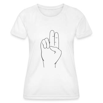 Hand sign - Women's Functional T-Shirt - white - Front - AI Model Female 172 dark (172cm)