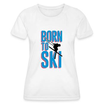 Né à ski - T-shirt sport Femme - blanc - Devant - AI Model Female 172 dark (172cm)