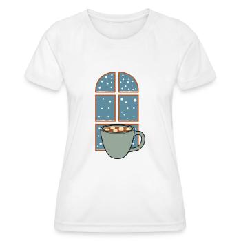 Winter Gemütliche Natur Schneelandschaft Heiße - Frauen Funktions-T-Shirt - Weiß - Vorne - AI Model Female 172 dark (172cm)