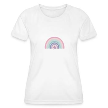 Arc-en-ciel et étoile - T-shirt sport Femme - blanc - Devant - AI Model Female 172 dark (172cm)