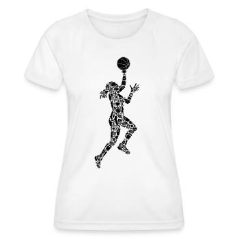 Basketball Spielerin Symbole Mädchen Basketball - Frauen Funktions-T-Shirt - Weiß - Vorne - AI Model Female 172 dark (172cm)