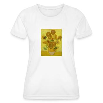 Art Gogh Paint Sun Flowers Graphique - T-shirt sport Femme - blanc - Devant - AI Model Female 172 dark (172cm)