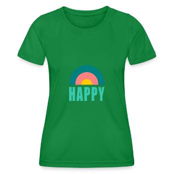 HAPPY. HAPPINESS. FREEDOM. POSITIVE. POSITIF - T-shirt sport Femme - vert - Devant - AI Model Female 172 dark (172cm)