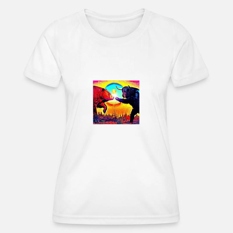 Bull vs. Bear - Women's Functional T-Shirt - white