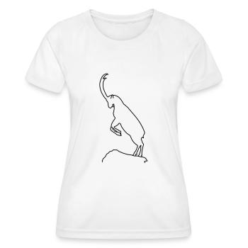 Steinbock - Frauen Funktions-T-Shirt - Weiß - Vorne - AI Model Female 172 dark (172cm)
