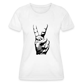 peace fingers - Frauen Funktions-T-Shirt - Weiß - Vorne - AI Model Female 172 dark (172cm)