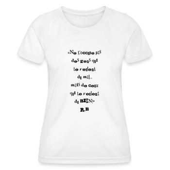 les petites phrases pour réfléchir - T-shirt sport Femme - blanc - Devant - AI Model Female 172 dark (172cm)