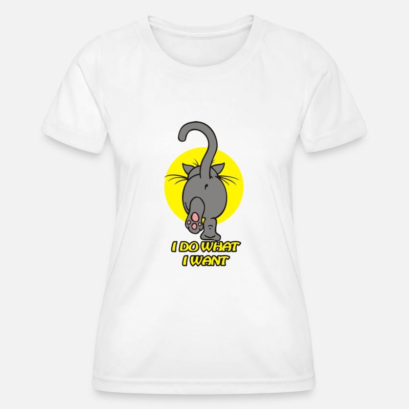 Cat Back Grey - Women's Functional T-Shirt - white