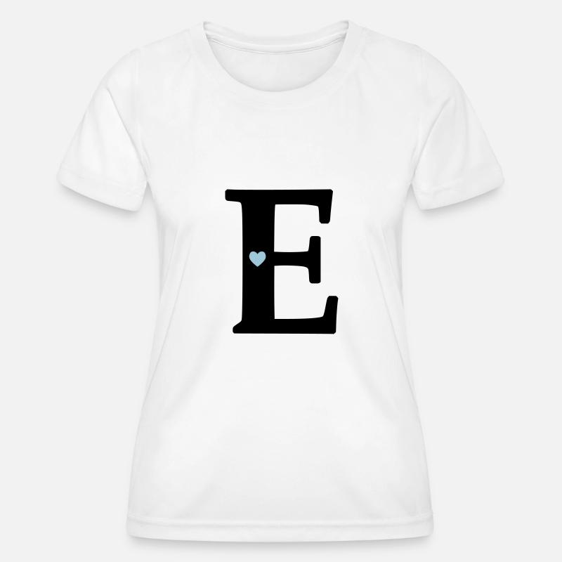 Letter E Initial point - Women's Functional T-Shirt - white