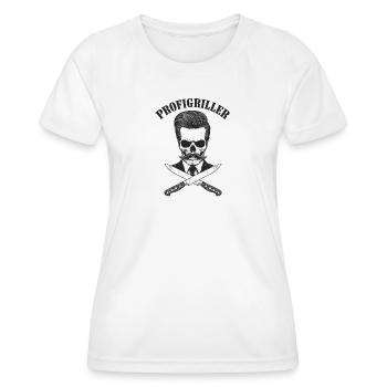 Profigriller - Frauen Funktions-T-Shirt - Weiß - Vorne - AI Model Female 172 dark (172cm)