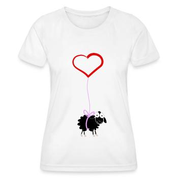 schwarzes Schaf mit Herz - Frauen Funktions-T-Shirt - Weiß - Vorne - AI Model Female 172 dark (172cm)