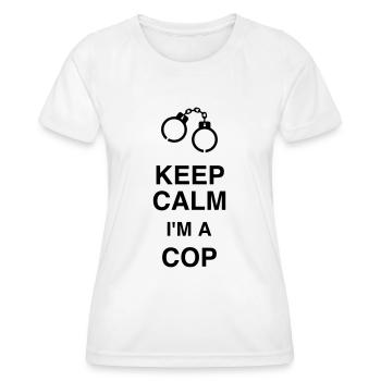 Police / Policier / Flic / Sécurité - T-shirt sport Femme - blanc - Devant - AI Model Female 172 dark (172cm)