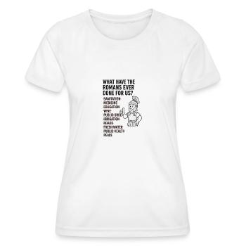 La vie de Brian Römer - T-shirt sport Femme - blanc - Devant - AI Model Female 172 dark (172cm)