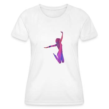 jump,tan,dancer,graffiti,pink,pink - Women's Functional T-Shirt - white - Front - AI Model Female 172 dark (172cm)