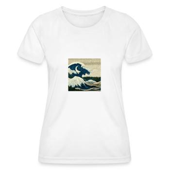 Die große Welle - Frauen Funktions-T-Shirt - Weiß - Vorne - AI Model Female 172 dark (172cm)
