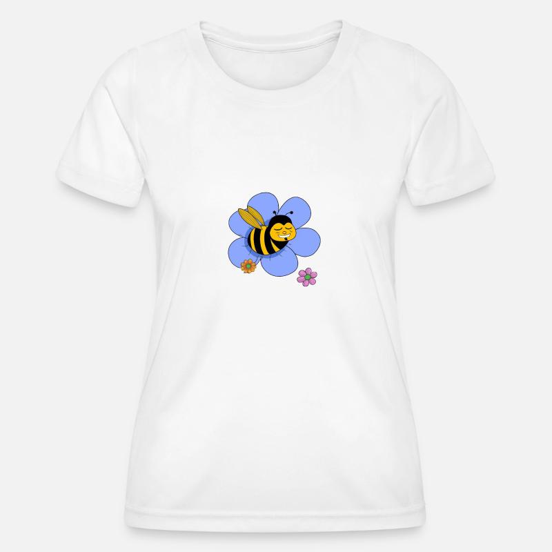 Fat funny bee - Women's Functional T-Shirt - white