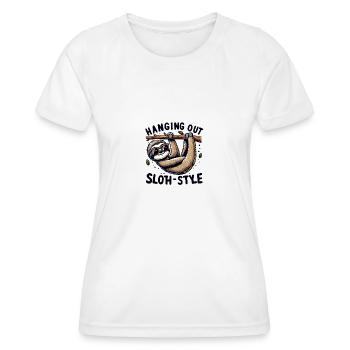 Hanging out Sloth style - Women's Functional T-Shirt - white - Front - AI Model Female 172 dark (172cm)