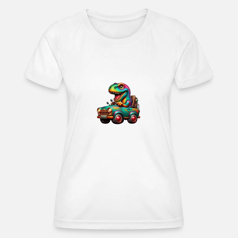Auto Dino - Women's Functional T-Shirt - white