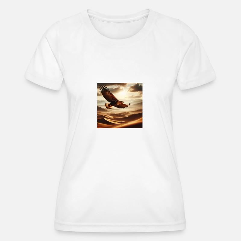 A majestic eagle soaring above the desert C - Women's Functional T-Shirt - white