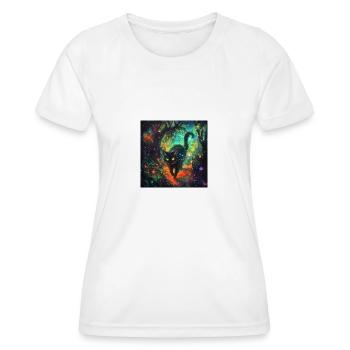 FANTASY Forest Cat 3 - Frauen Funktions-T-Shirt - Weiß - Vorne - AI Model Female 172 dark (172cm)