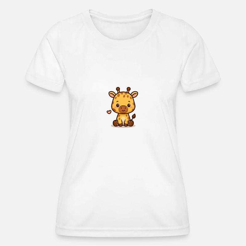 Little Giraffe – Cute & Friendly - Women's Functional T-Shirt - white