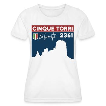 Cinque Torri Randonnée Cinq Tours Dolomites - T-shirt sport Femme - blanc - Devant - AI Model Female 172 dark (172cm)