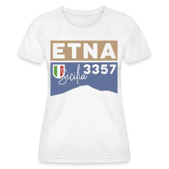Etna Etna Mongibello volcano mountain Sicily souvenir - Women's Functional T-Shirt - white - Front - AI Model Female 172 dark (172cm)