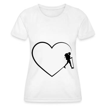 Herz 2 und Wandern - (2) - Frauen Funktions-T-Shirt - Weiß - Vorne - AI Model Female 172 dark (172cm)