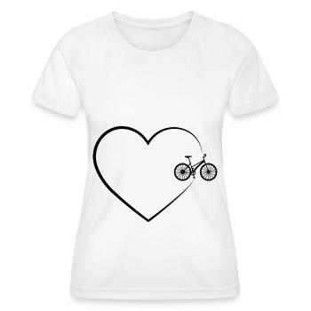 Heart 2 and Bike - - Women's Functional T-Shirt - white - Front - AI Model Female 172 dark (172cm)