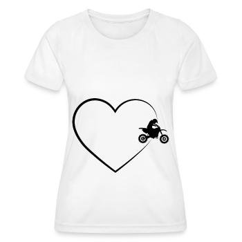 Herz 2 und Motorrad - (MOTORRAD) (2) - Frauen Funktions-T-Shirt - Weiß - Vorne - AI Model Female 172 dark (172cm)