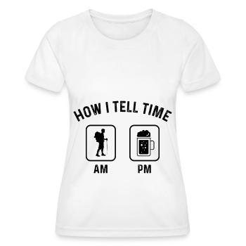 How to say time at PM - (2) - Women's Functional T-Shirt - white - Front - AI Model Female 172 dark (172cm)