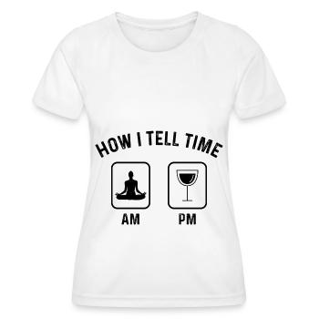 How to say time at PM - - Women's Functional T-Shirt - white - Front - AI Model Female 172 dark (172cm)