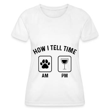 How to say time on PM 3 - - Women's Functional T-Shirt - white - Front - AI Model Female 172 dark (172cm)