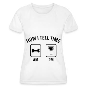 How to say time on PM 4 - - Women's Functional T-Shirt - white - Front - AI Model Female 172 dark (172cm)