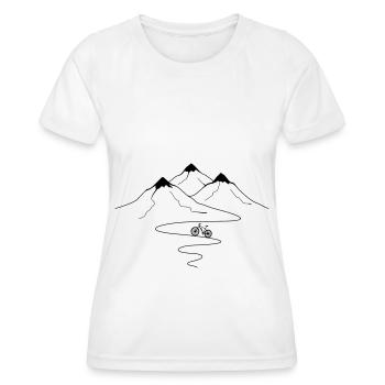 Chemin de montagne, virages et vélo électrique - - T-shirt sport Femme - blanc - Devant - AI Model Female 172 dark (172cm)