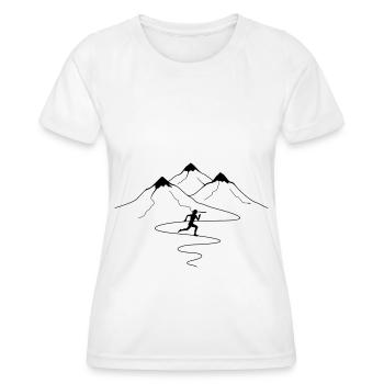 Mountain path curves and runs - - Women's Functional T-Shirt - white - Front - AI Model Female 172 dark (172cm)