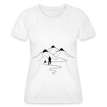 Bergwegkurven und Angeln - - Frauen Funktions-T-Shirt - Weiß - Vorne - AI Model Female 172 dark (172cm)