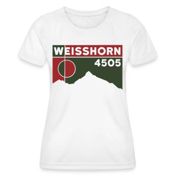 Valais Weisshorn Alpine Tour Mountain Tour Tour Souvenir - Women's Functional T-Shirt - white - Front - AI Model Female 172 dark (172cm)