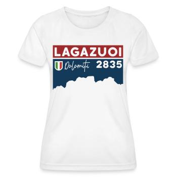 Monte Lagazuoi Dolomites Randonnée Ski de randonnée Randonnée - T-shirt sport Femme - blanc - Devant - AI Model Female 172 dark (172cm)