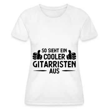 SOHT EIN Kühler Gitarreisten AUS - - Frauen Funktions-T-Shirt - Weiß - Vorne - AI Model Female 172 dark (172cm)