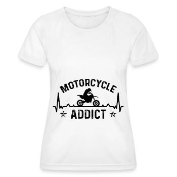 Motorcycle Dependent 2 - (MOTORCYCLE) - Women's Functional T-Shirt - white - Front - AI Model Female 172 dark (172cm)
